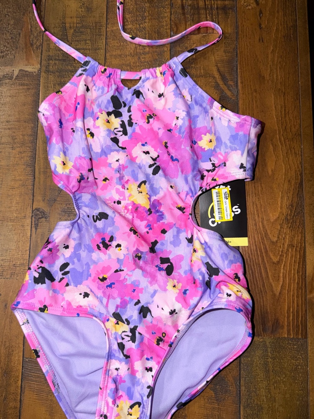 Target Kids Floral One-Piece Swimsuit - Pink & Purple